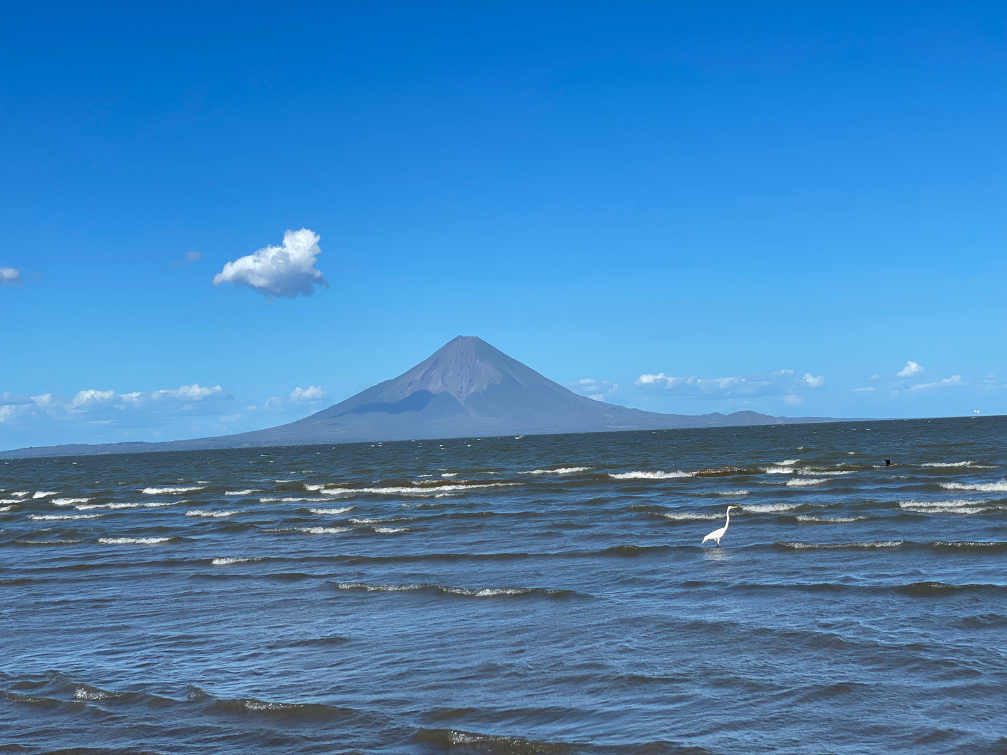 Volcano behind the ocean in San Juan Del Sur Nicaragua.